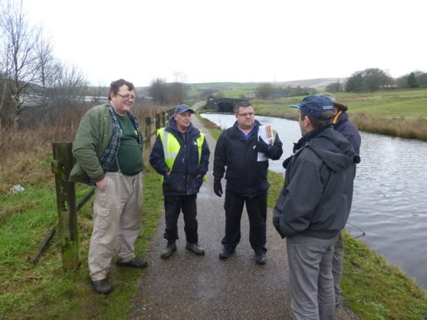 Bob Furnell and members of the Littleborough Adopt-A-Canal group meeting Canal & River Trust representatives.