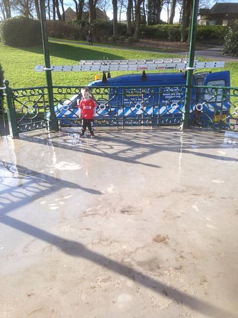 The bandstand after the cleanup