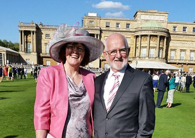 Hildred and Steve Lister at the Queen's garden party