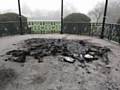 Hare Hill Park Bandstand after the fire